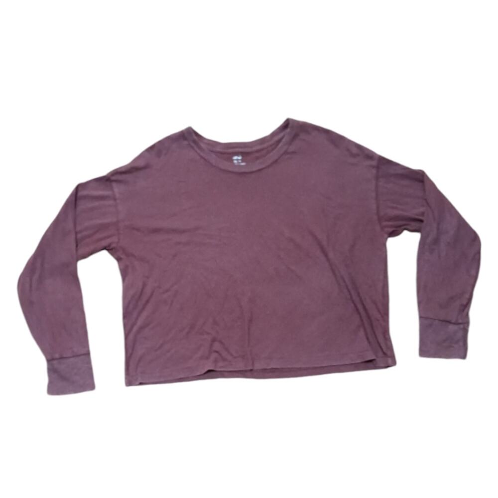 Aerie Oversized Burgundy long sleeve t-shirt size XS